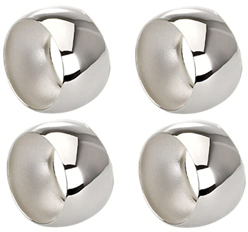 SILBERKANNE Serviettenringe Hamburg Ø 4,0 cm 4er Satz Premium Silber Plated edel versilbert. Fertig zum verschenken mit schicker Geschenkverpackung