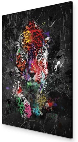 murando - Akustikbild Leopard Bilder Akustikschaum Hochleistungsschallabsorber Schallschutz Leinwand 1 tlg Wandbild Raumakustik Schalldämmung Tiere Afrika g-A-0244-b-a