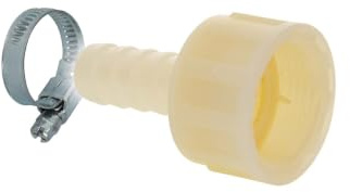 tecuro Schlauchtülle Ø 13 mm x ÜWM 3/4 Zoll, mit Schelle, PA (nylon 66), natur