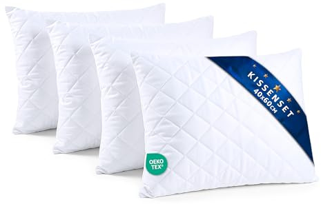 Amazinggirl Kissen 40x60 cm Füllung Set 4 Stück – Kissenfüllung für Sofakissen Dekokissen Zierkissen – Kopfkissen Oeko-TEX 60°C waschbar atmungsaktiv formstabil Weiß 40 x 60 cm