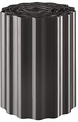 Novatool Beetumrandung 15 cm hoch I 9 Meter I Anthrazit I Beeteinfassung Gießrand Begrenzung Garten Rasenkante Kunststoff Beeteingrenzung Rasenbegrenzung Rasenumrandungen Beetumrandungen