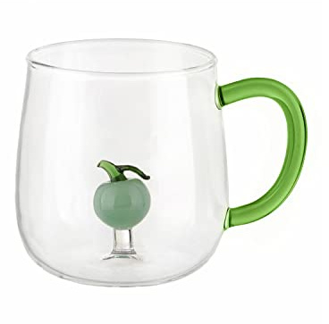 KASANOVA Mug in vetro borosilicato 380 ml mela verde Tavola,Tè e caffè