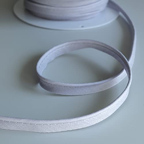 2mm Flanged Insert Piping Cord Poly Cotton Fabric Covered bias Cut 10m Light Grey