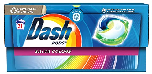 Dash Pods Detersivo Lavatrice In Capsule Salva Colore, 31 x 19.7g