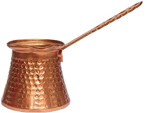 HOMSFOU Caffettiera Turca in Lega Di Alluminio 320Ml Tazzina Da Caffè Vintage Rame Rosa Per Caffè Espresso E Uso Multiuso in Casa Ristorante Bar