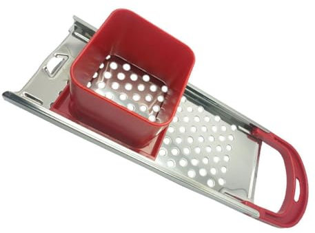 Spaetzle Maker, Stainless Steel Spatzle Pasta Noodle Grater with Safety Pusher, Kitchen Homemade Noodle Tool (Red)