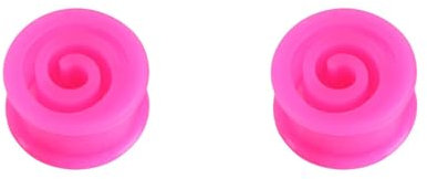 KnBoB 2 Stück Ear Tunnel Plug 16MM Silikon Rosa Hohl Kreis Flesh Tunnel Ohr Piercing Expander Herren und Damen