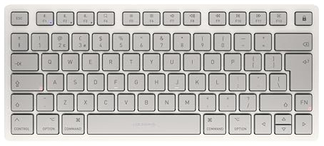 CHERRY KW 7100 MINI BT for MAC, Kompakte Mac-Tastatur mit 3 Bluetooth-Kanälen, UK-Layout (QWERTY), Kabelloses Multi-Device-Keyboard, Moonlight White