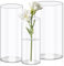 Olrla 3 vases à Fleurs en Acrylique Transparent - Vase cylindrique en Plastique incassable pour Arrangements Floraux, centres de Table de Mariage, Bricolage (20 x 10cm e 25 x 12cm e 25 x 15 cm)