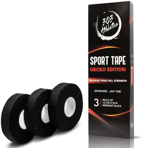 303 Athletics Premium Sporttape (3x 10m, 1,5cm)- Extrem starker Halt beim Klettern & Bouldern – Finger Tape/Fingertape für BJJ, Handball, Volleyball & Crossfit – Wasserfest, langlebig & hautfreundlich