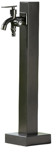 Fontana da Giardino Esterno in Acciaio Inossidabile, Fontanelle da Giardino Verticale con Doppio Rubinetto di Uscita Dell'acqua, Rubinetto Antigelo da Esterno Fontana con Fontana a Pavimento(93cm/37in