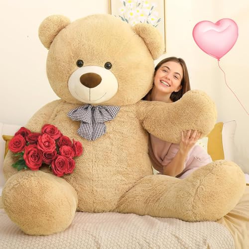 MorisMos 1.8m riesen Teddy XXXL, weich groß teddybär XXL, 180cm weich Kuscheltier XXL riesen teddys, Geburtstag Weihnachten Geschenk für Mädchen Freundin Kinder