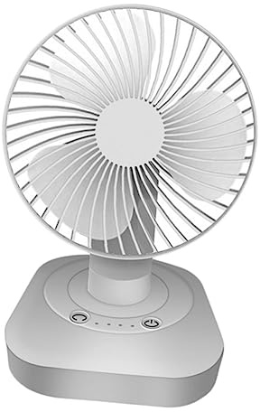 BELLIFFY 1pièce Ventilateur De Bureau Usb Rechargeable Silencieux à Tête Oscillante Ventilateur De Table Portable Pour Maison Et Bureau Blanc