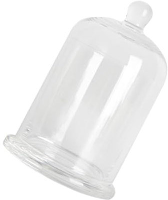 RORPOIR Cloche en Verre Transparente Couvre-Bougie Dome en Verre Décoratif Support Bougies Chauffe-Plat pour Mariages Banquets Et Décoration Maison 5.9X3.7 Pouces