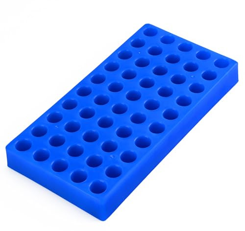 stonylab Probenröhrchen-Ständer, 50 Fächer PP Probenhalter für 1,5-2 ml Chromatographie-Probenröhrchen, Langlebig und Lraktisch, Einzeln Verpackt, Blau, 13 mm