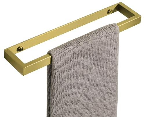 SAYAYO Handtuchhalter Ohne Bohren Gold 30cm Handtuchstange Edelstahl | Handtuchstange Selbstklebend oder Zum Bohren Wandmontage Badetuchhalter für Badezimmer und Küche