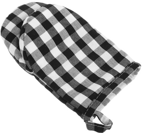 DECHOUS Heat Resistant Oven Mitts for Baking Microwave Oven Gloves Cotton Plaid Design for Cooking and Kitchen Use