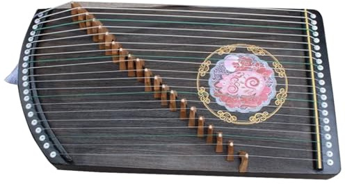 EOTRERANQ Chinesische Zither, 12 Tierkreismuster, 21 Saiten, professioneller Fingertrainer, geeignet for Kinder, Erwachsene, tragbare Guzheng mit Zubehör, 60 x 35 cm Guzheng(ZHU)