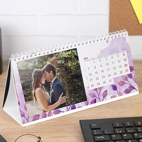 Wanapix | Personalisierter Tischkalender 2027 | Deutsch|Rechteckiger Blumen
