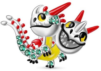 GNOCE Comment Dresser Votre Dragon Pendentif à Breloque Mortel Nadder Dragon En Argent Sterling S925 Pour Bracelet Collier Bijoux Cadeau Pour Les Fans (Dragon laid à dos zippé)