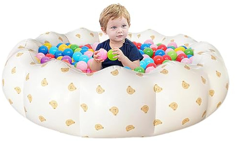 Walopola Piscine Gonflable pour Tout-Petits | Piscine Pliable pour bébé - Gonflable Portable avec Forme de Fleur - Piscine en PVC pour arrière-Cour, intérieur et extérieur - Balle de mer