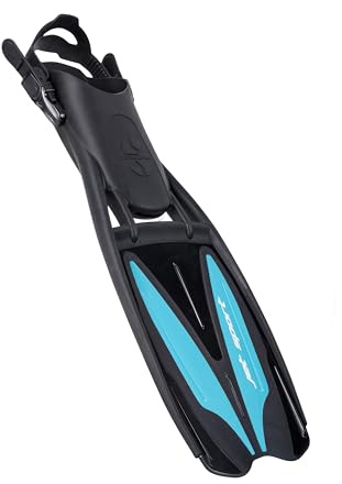 SCUBAPRO Jet Sport Scuba Diving Fin for Snorkeling and Swimming, Adjustable Open Heel, Turquoise, M