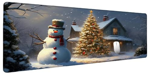 Alfombrilla Ratón XXL 1200x600mm Paisaje Alfombrilla Gaming Nieve, Mouse Pad Tapete Escritorio Protector Bordes Cosidos Base Goma Antideslizante Alfombrilla Raton Mouse Pad Gaming Regalos Hombre I-3