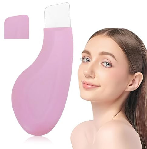 ZORTVUL Strumenti Per La Rimozione Di Punti Neri, Rimozione Di Punti Neri In Silicone Per Il Naso, Spatola Per La Pulizia Profonda Della Pelle, Raschietto Viso Delicato E Sicuro(Rosa)