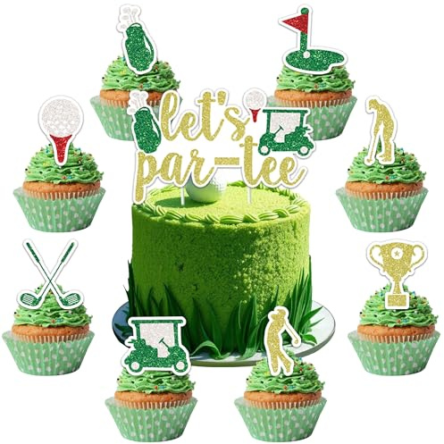 LaVenty Golf Cupcake Toppers Cake Decorations Golf Birthday Party Decor