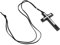 KUEEA Croix Chrétienne en Collier Double Couche Métal - Bois Noir Artisanale, 5 x 8 cm, Design Classique pour Hommes et Femmes