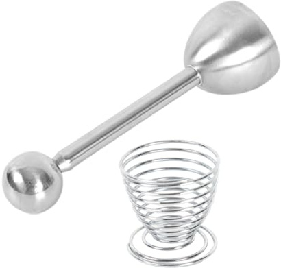 TOPPERFUN 2pièces Ouvre-œuf Acier Inoxydable Séparateur Et Coupe-coquille Avec Plateau à Œufs Fil à Ressort Gadget De Cuisine Pour Usage Quotidien Et Camping
