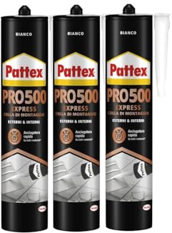 Pattex PRO 500 3er Set | Profi-Montagekleber für schwere Materialien – wetterfest, hitzebeständig & schnell haftend für langlebige Verbindungen