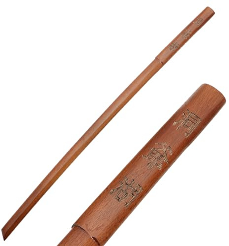 HJHUUA 100 cm langes Kendo-Trainingsschwert aus Holz,Samurai-Schwert aus Holz,handgefertigtes Bokken für Training,Cosplay,Requisiten,Auftritte und Geschenke (schwarz/braun)