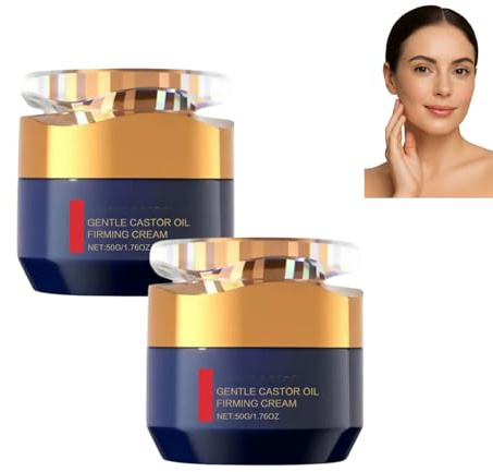 Qingling Anti-rynk-kräm, omedelbar ansiktslyftningskräm med retinol, kollagen och ricinolja, anti-aging ansiktskräm, hudåtstramning rynkborttagning för ansikte hals ögon (2 st)