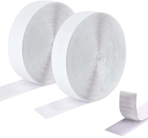 ALLY-MAGIC Klettband Selbstklebend 2 Meter, Extra Starkes Doppelseitiges Haken-und-Schlaufen-Band für Fenster, Fotorahmen, Moskitonetze, Auto Heimwerken E21-SMMST