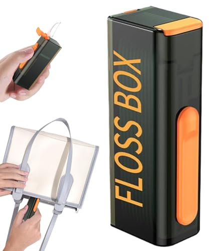 Flo_ss - Custodia da viaggio per filo interdentale, 8,5 x 3,6 x 2,8 cm | dispenser portatile, con 10 plettri per filo interdentale, porta filo interdentale per casa, viaggi