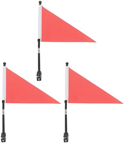 POPETPOP Lot de 3 Sets de Drapeaux de Vélo pour Garçon et Filles, Fanions de Sécurité pour Guidon, Triangle, Matériau Résistant au Vent, Couleurs Vives, Accessoires Vélo Garçon et Filles