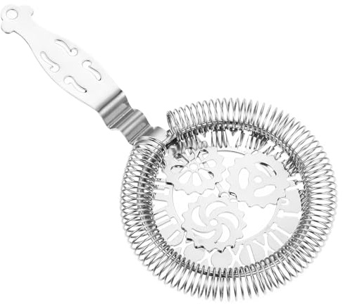 OSALADI Colino per Ghiaccio da Bar in Acciaio Inox 1 Pezzo, Colino Professionale per Mixologi Foro Filtro Uniforme, Accessorio per Cocktail e Filtraggio Frutta per Uso Professionale