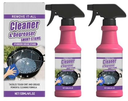 Heavy Duty BBQ Grill Degreaser, Grillreiniger Gasgrill, Backofenreiniger Spray, Grill Cleaner, Entfetter Spray Küche, Küchenreiniger, Entfetter für Ofen, Backblech, Gestell, Grillreinigerspray, 2 Pc