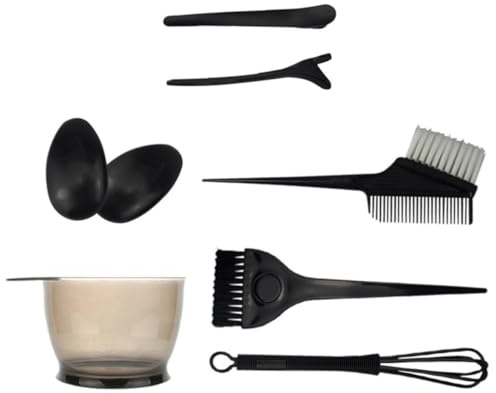 SWOOMEY Set profesional de 8 herramientas para teñir el cabello, incluye peine, cuenco y pinza, material nylon y PP para coloración cómoda en el hogar