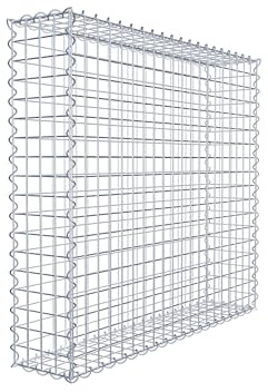 GABIONA – Gabion 100 x 90 x 20 cm – gabionkorg med maskstorlek 5 x 5 cm – robust stenkorg, mur med spiralstängning