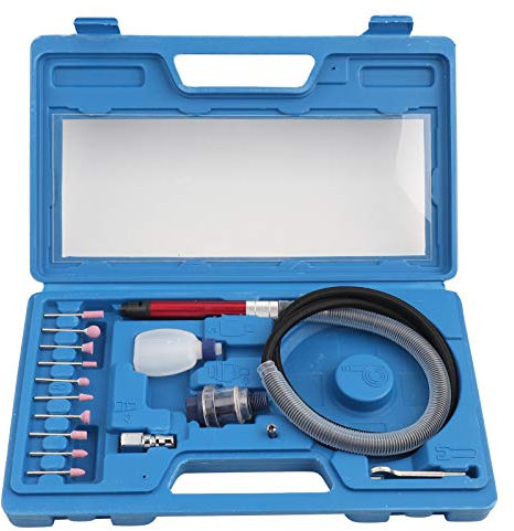 Micro amoladora neumática, 19 piezas de amoladora de matriz de ángulo de aire, pulido, herramienta de grabado, pulidora neumática, 58000 rpm para amolado de precisión de varios metales