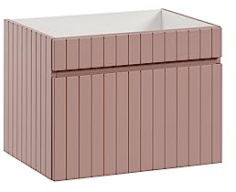 Iconic Rose - Mobile per lavabo da 60 cm, sospeso, piano di lavoro incluso, colore rosa opaco (solo mobile)