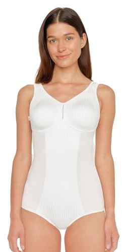 SUSA Damen Body ohne Bügel I Cremona 6532 I Komfort-Body mit gemoldeten Cups & Entlastungsträgern I Figurschmeichelnde Shapewear mit Halt I Verstellbare Träger & Hakenverschluss I Ivory, 75E