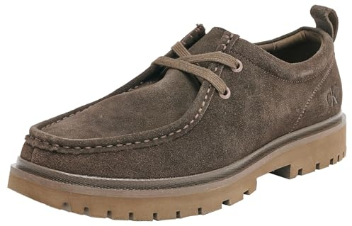 Calvin Klein Uomo Scarpa da Barca Hybrid Apron Laceup Shoe Scarpe, Marrone (Triple Slate Black), 42
