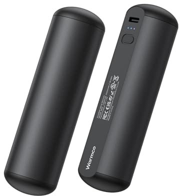 Warmco Magnetische Handwärmer elektrisch 2 Stück, 10000mAh Handwärmer wiederverwendbar Heizung Tragbar, 3 Heizstufen, Batteriebetriebene Taschenheizung, powerbank, Hält Sie im Winter Warm