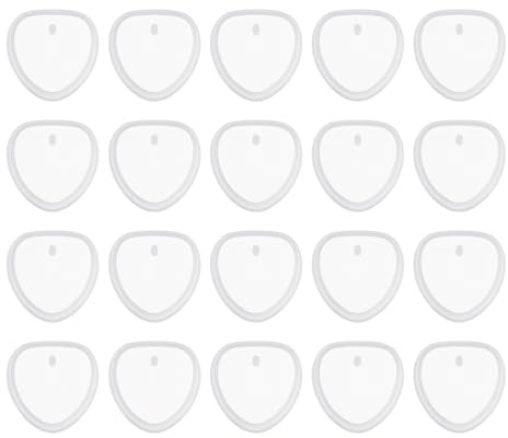 sourcing map 20 moldes de resina de corazón para llavero, kit de moldes de silicona epoxi con agujero para llaveros colgantes, adornos, joyas, manualidades, manualidades, color blanco
