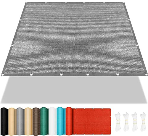 Sonnensegel Nach Maß mit Ösen 150 x 200 cm, Windschutz Reißfest Wetterfest, Sonnensegel Schattenspender Segelstoff, Garten-Sonnenschutznetz, für Balkon Garten, Hellgrau