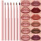 6Pcs Automatic Lip Liner Set - Velvety Matte Finish, Smudge-Proof, Long-Lasting Lip Pencils for Plumping, Contouring & Natural Lip Makeup