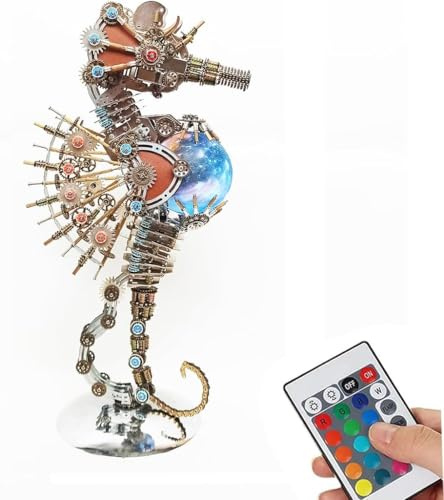 3D-Metall-Puzzles für Erwachsene, DIY-Montageset zum Bauen, Seepferdchen-Modellbausatz, 2100 Teile, mechanisches Steampunk-Tiermodell, 3D-Puzzle, Schreibtisch-Ornament-Set, Bastelspielzeug
